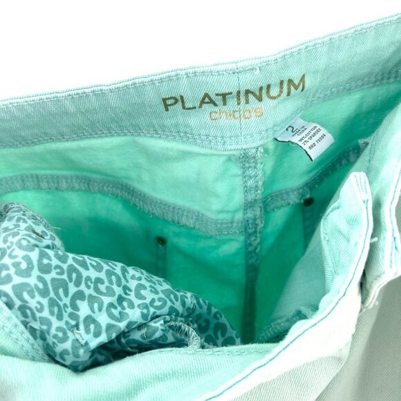 CHICO'S PLATINUM LIGHT GREEN DENIM JEANS - L/12/CH2 - Picture 5 of 6